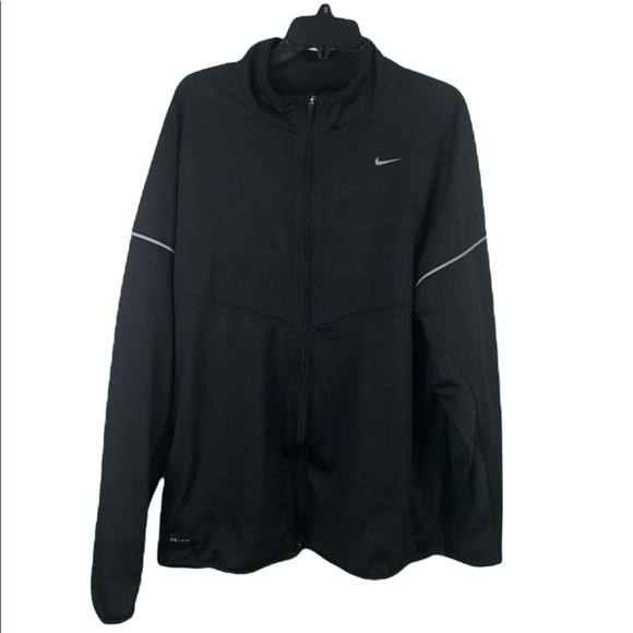 Nike Drifit Zip Up Black Jacket - Picture 1 of 5
